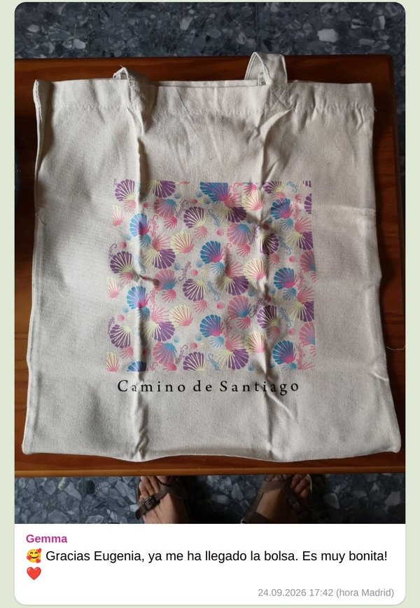 Gemma: «Gracias Eugenia, ya me ha llegado la bolsa. Es muy bonita!»